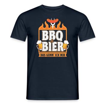 Grillades et bière Grillmeister Grill Saying BBQ - T-shirt homme - marine - Devant - AI Model Male 178 light (178cm)