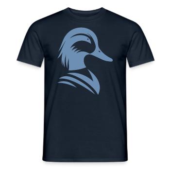 Minimalist Duck Silhouette Portrait - Men's T-Shirt - navy - Front - AI Model Male 178 light (178cm)