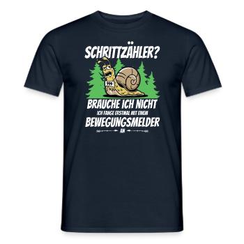Racing Snail Saying Pedometer Jogger Marathon - Men's T-Shirt - navy - Front - AI Model Male 178 light (178cm)