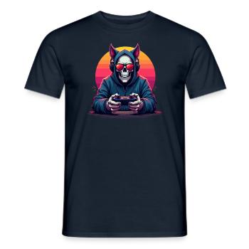 Lunettes de soleil et casques gamer skull en pop - T-shirt homme - marine - Devant - AI Model Male 178 light (178cm)