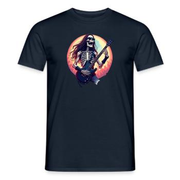 Heavy Metal Skeleton lunettes de soleil casque en pop - T-shirt homme - marine - Devant - AI Model Male 178 light (178cm)