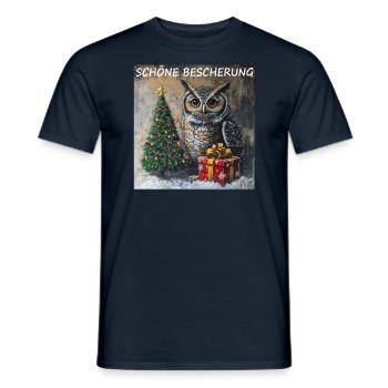 Eule Xmas, Weihnachten Schöne Bescherung, Vogel - Männer T-Shirt - Navy - Vorne - AI Model Male 178 light (178cm)