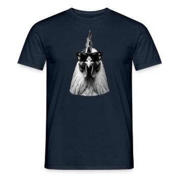 Poulet Lunettes de soleil motif animal Poulet éleveur poulets - T-shirt homme - marine - Devant - AI Model Male 178 light (178cm)