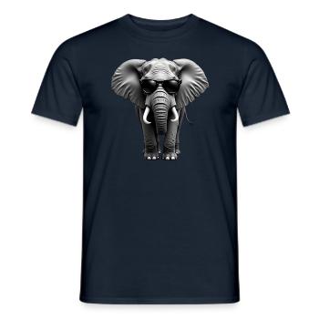 Elefant Sonnenbrille Tier Motiv Elefantenliebhaber - Männer T-Shirt - Navy - Vorne - AI Model Male 178 light (178cm)