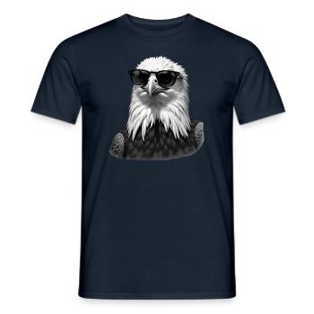 Eagle Sunglasses Animal Motif Art Eagle - Men's T-Shirt - navy - Front - AI Model Male 178 light (178cm)