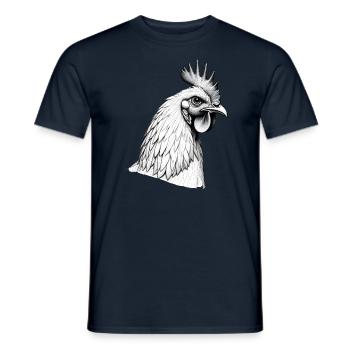 Chicken Black White Outfit Animal Motif Art Chickens - Men's T-Shirt - navy - Front - AI Model Male 178 light (178cm)