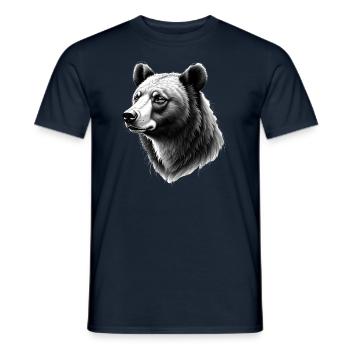 Bear Black White Outfit Animal Motif Art Bears - Men's T-Shirt - navy - Front - AI Model Male 178 light (178cm)