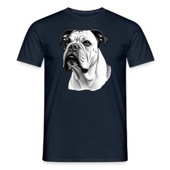 Bulldog Black White Outfit Animal Motif Art - Men's T-Shirt - navy - Front - AI Model Male 178 light (178cm)