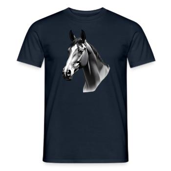 Horse Black White Outfit Animal Motif Art Horses - Men's T-Shirt - navy - Front - AI Model Male 178 light (178cm)