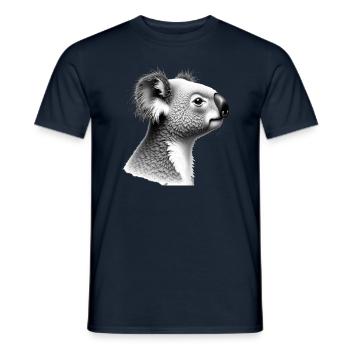 Koala Black White Outfit Animal Motif Art Koala - Men's T-Shirt - navy - Front - AI Model Male 178 light (178cm)