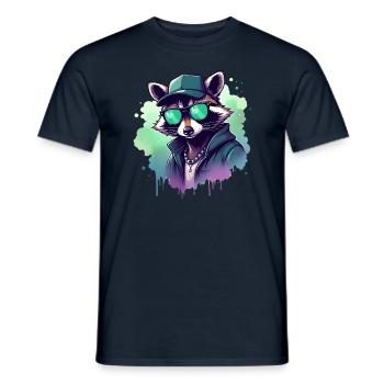 raton laveur musique rappeur cool raton laveur - T-shirt homme - marine - Devant - AI Model Male 178 light (178cm)