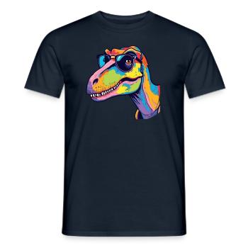 T-Rex Kunst Kunstwerk Pop Art T-Rex - Männer T-Shirt - Navy - Vorne - AI Model Male 178 light (178cm)