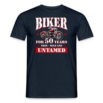 50 Anniversaire 1975 Moto Moto - T-shirt homme - marine - Devant - AI Model Male 178 light (178cm)