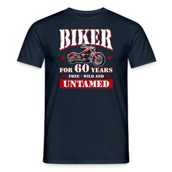 60 Birthday 1965 Motorcyclist Motorcycle - Men's T-Shirt - navy - Front - AI Model Male 178 light (178cm)