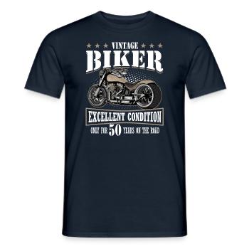 50 Anniversaire 1975 Moto Moto - T-shirt homme - marine - Devant - AI Model Male 178 light (178cm)
