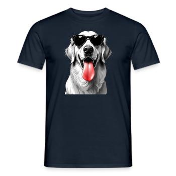 Golden Retriever Dog Animal Motif Funny Dogs - Men's T-Shirt - navy - Front - AI Model Male 178 light (178cm)
