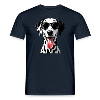 Dalmatien chien motif animal drôle dalmatien - T-shirt homme - marine - Devant - AI Model Male 178 light (178cm)