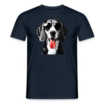 Beagle chien motif animal chiens drôles - T-shirt homme - marine - Devant - AI Model Male 178 light (178cm)