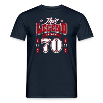 70e anniversaire 1955 Légende 70 ans - T-shirt homme - marine - Devant - AI Model Male 178 light (178cm)