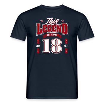 18th Birthday 2007 Legend 18 Year Old - Men's T-Shirt - navy - Front - AI Model Male 178 light (178cm)
