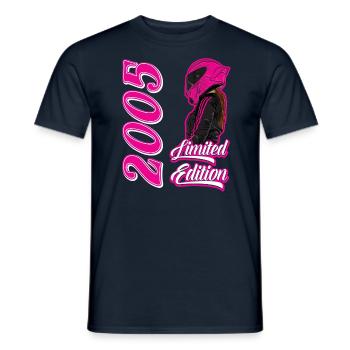 20ème anniversaire 2005 Moto Motard - T-shirt homme - marine - Devant - AI Model Male 178 light (178cm)