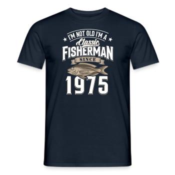 50e anniversaire 1975 Pêcheur - T-shirt homme - marine - Devant - AI Model Male 178 light (178cm)