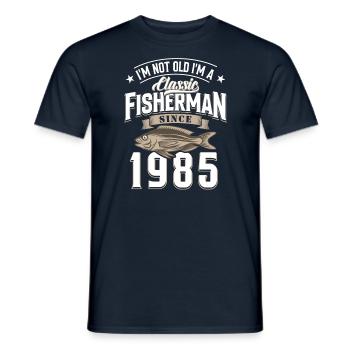 40th Birthday 1985 Angler - Men's T-Shirt - navy - Front - AI Model Male 178 light (178cm)