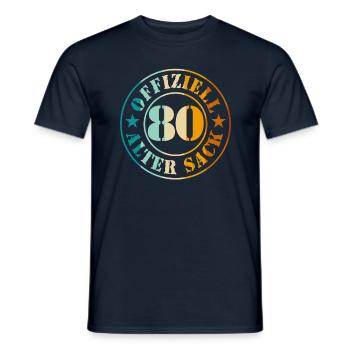 80ème Anniversaire Hommes Homme Vieux Sac 80 Ans - T-shirt homme - marine - Devant - AI Model Male 178 light (178cm)
