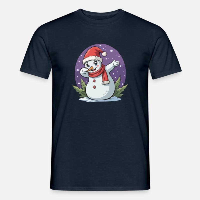 Dabbing Schneemann Junge Mädchen lustiges - Männer T-Shirt - Navy