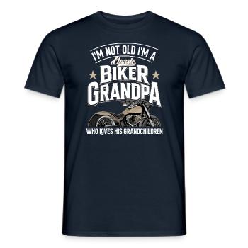 Je ne suis pas vieux, je suis un motard classique Papi - T-shirt homme - marine - Devant - AI Model Male 178 light (178cm)
