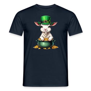 Ziege St. Patricks Day Outfit Ziegen - Männer T-Shirt - Navy - Vorne - AI Model Male 178 light (178cm)