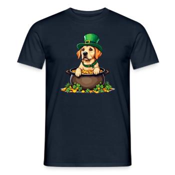 Golden Retriever St. Patricks Day Outfit Hunde - Männer T-Shirt - Navy - Vorne - AI Model Male 178 light (178cm)