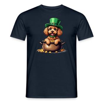 Poodle St. Patrick's Day Outfit Dogs - Men's T-Shirt - navy - Front - AI Model Male 178 light (178cm)