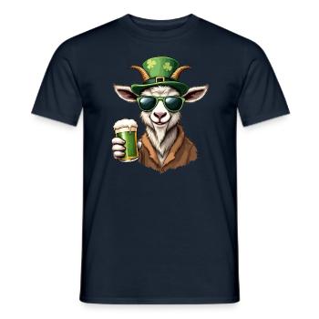 Ziege St. Patricks Day Bier Outfit Ziegen - Männer T-Shirt - Navy - Vorne - AI Model Male 178 light (178cm)
