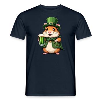 Hamster St. Patricks Day Bier Outfit Hamster - Männer T-Shirt - Navy - Vorne - AI Model Male 178 light (178cm)