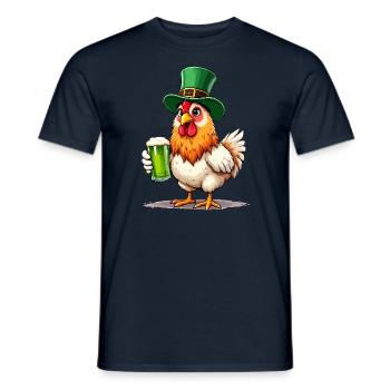 Huhn St. Patricks Day Bier Outfit Hühner - Männer T-Shirt - Navy - Vorne - AI Model Male 178 light (178cm)