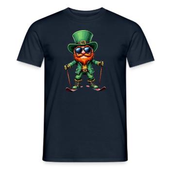 Ski Leprechaun Sport Saint-Patrick - T-shirt homme - marine - Devant - AI Model Male 178 light (178cm)