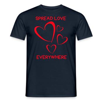 Herz Design – Spread Love Everywhere mit 4 Herze - Männer T-Shirt - Navy - Vorne - AI Model Male 178 light (178cm)
