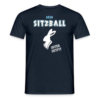 Sitzball Oster Outfit Sitzballspieler Frohe Ostern - Männer T-Shirt - Navy - Vorne - AI Model Male 178 light (178cm)