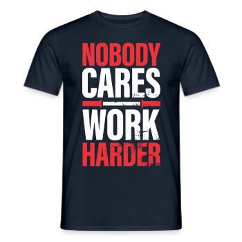 travailler dur personne ne s’en soucie... gym d’entraînement fitness - T-shirt homme - marine - Devant - AI Model Male 178 light (178cm)