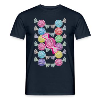 12 Colorful Sweet Candies - Men's T-Shirt - navy - Front - AI Model Male 178 light (178cm)