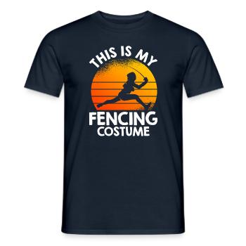 This Is My Fencing Costume - Men's T-Shirt - navy - Front - AI Model Male 178 light (178cm)