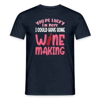 I Could Have Gone Wine Making - Männer T-Shirt - Navy - Vorne - AI Model Male 178 light (178cm)