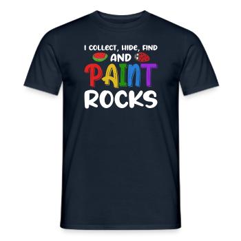 I Collect, Hide, Find And Paint Rocks - Men's T-Shirt - navy - Front - AI Model Male 178 light (178cm)