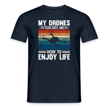My Drones Teaches Me How To Enjoy Life - Men's T-Shirt - navy - Front - AI Model Male 178 light (178cm)