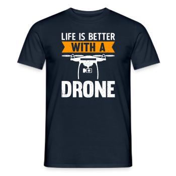 Life Is Better With A Drone - Men's T-Shirt - navy - Front - AI Model Male 178 light (178cm)