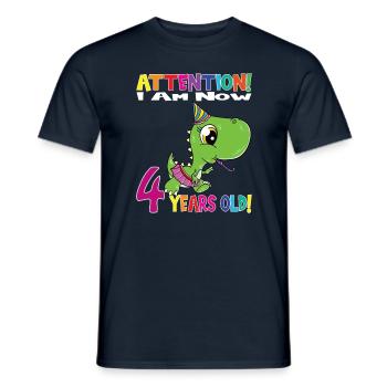 Anniversaire Dino Girl J'ai maintenant 4 ans - T-shirt homme - marine - Devant - AI Model Male 178 light (178cm)