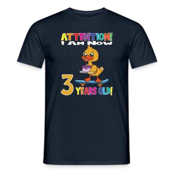 Duck Attention I Am Now 3 Years Old - Men's T-Shirt - navy - Front - AI Model Male 178 light (178cm)