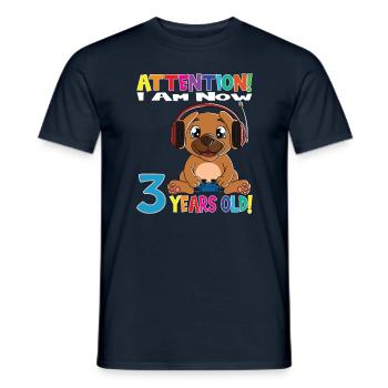 Gaming Dog I Am Now 3 Years Old - Men's T-Shirt - navy - Front - AI Model Male 178 light (178cm)