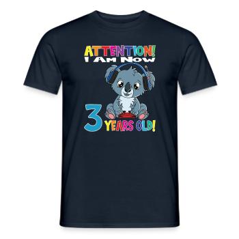 Gaming Koala I Am Now 3 Years Old - Men's T-Shirt - navy - Front - AI Model Male 178 light (178cm)